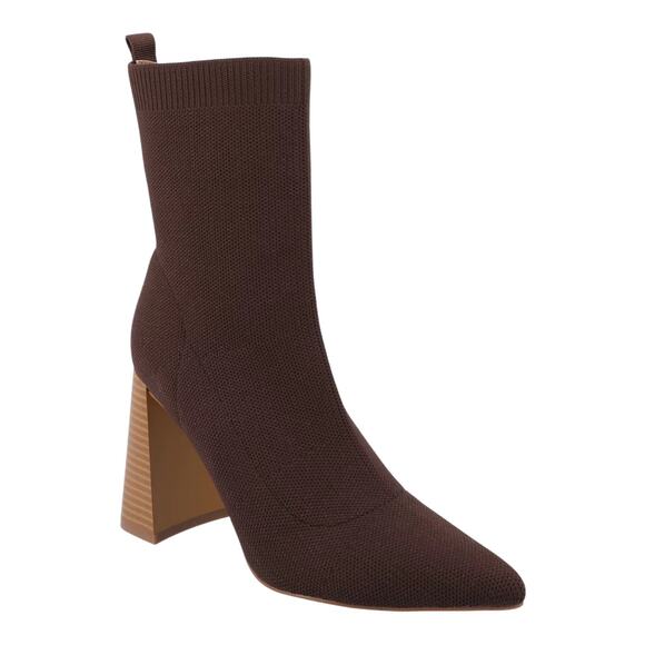 Journee Collection Women's Noralinn Knit Flared Heel Dress Booties Brown Size 8 - Picture 1 of 4
